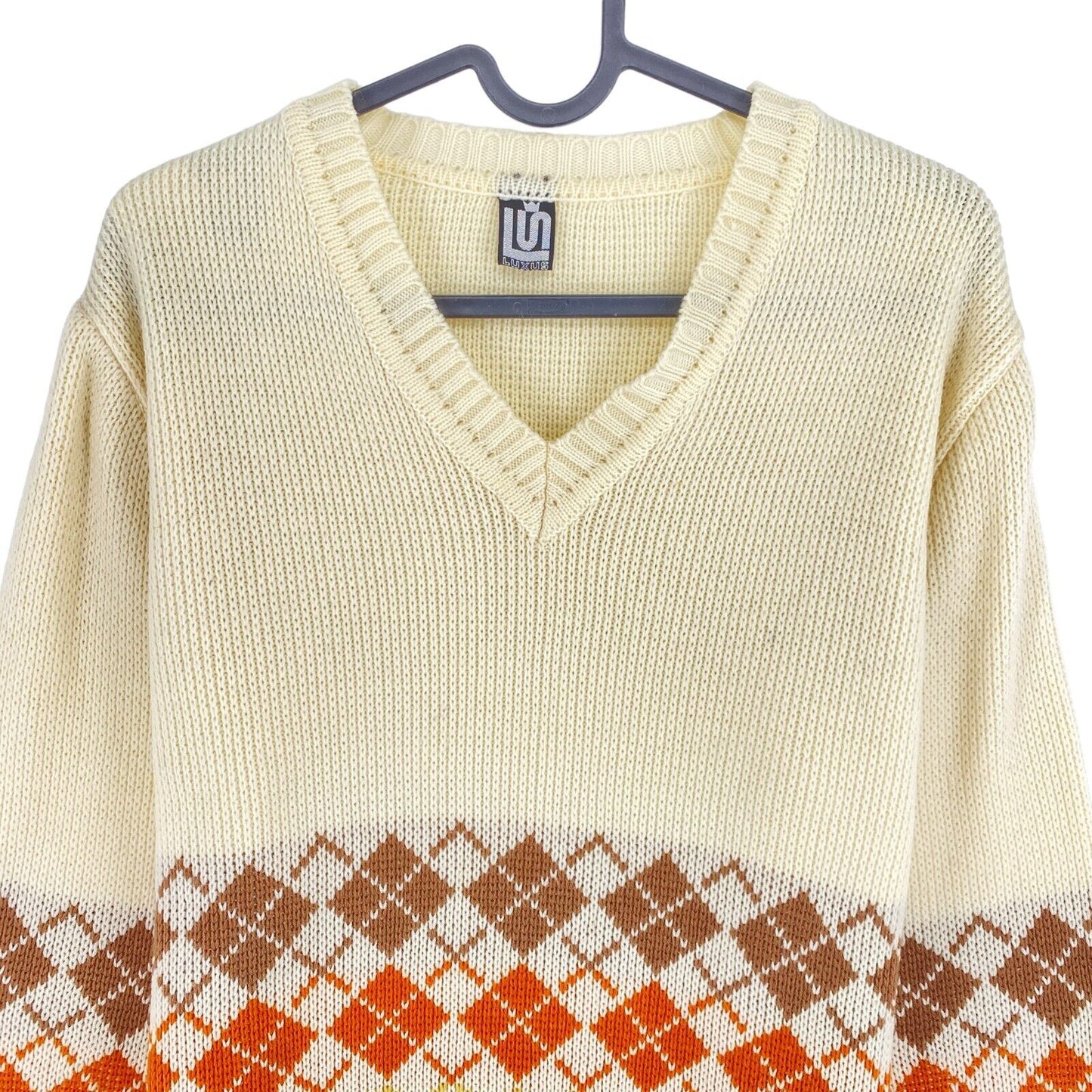 Cosby Vintage Retro 90s LUXUS Beige Sweater Pullover Size S