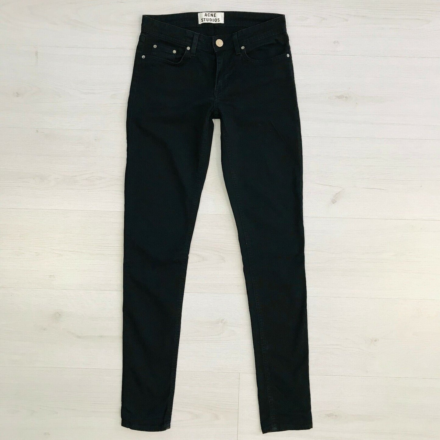 ACNE STUDIOS LOW ZERO Women‘s Skinny Slim Black Stretchy Jeans Size W25 L32