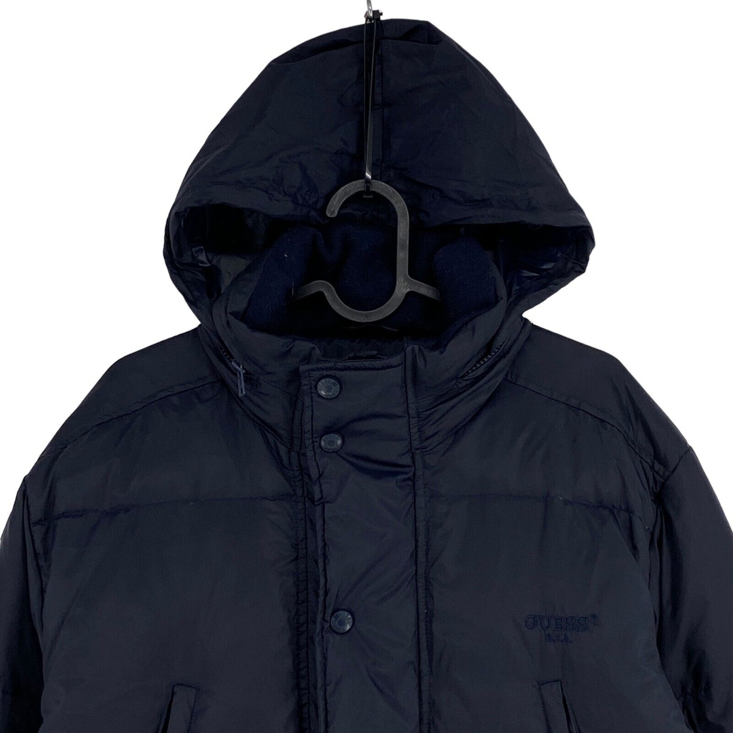 GUESS Navy Blue Hooded Down Parka Jacket Coat Size S