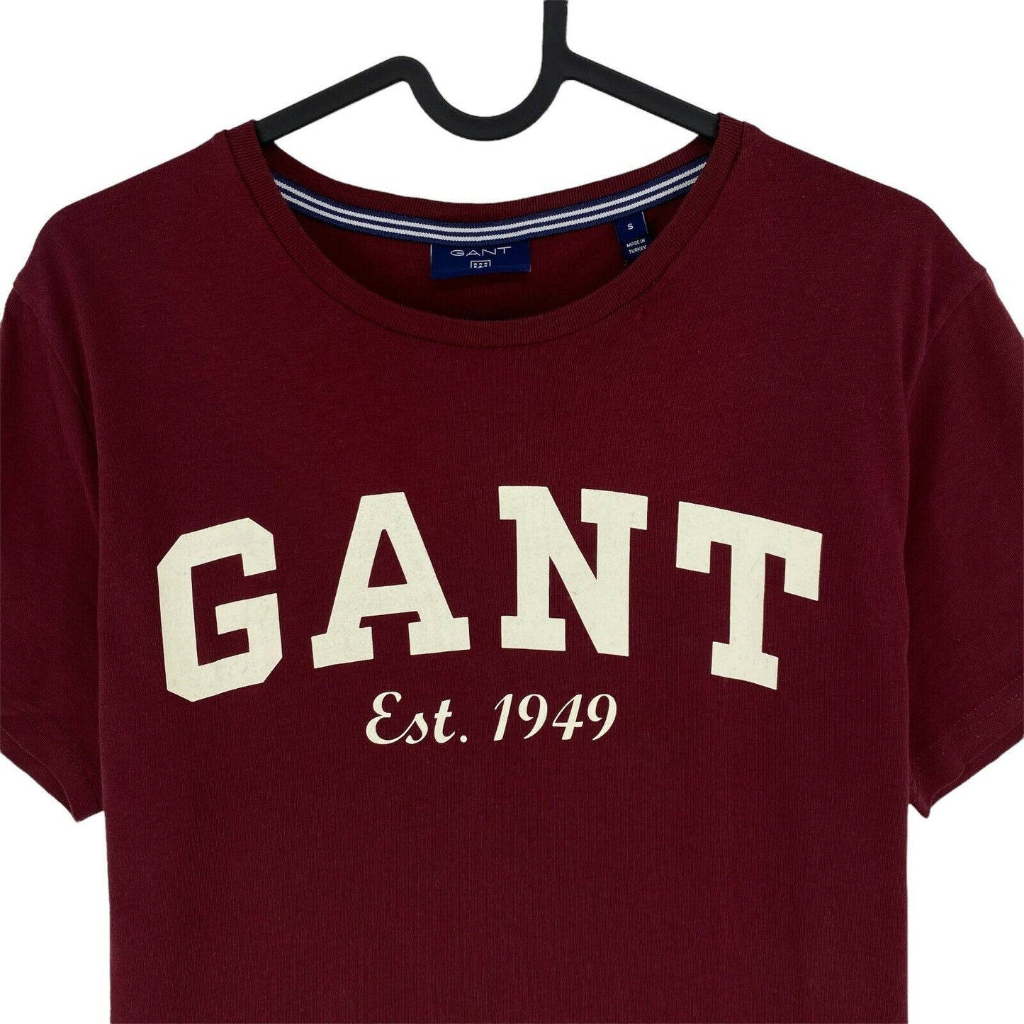 GANT Dark Red Logo Crew Neck T Shirt Size S