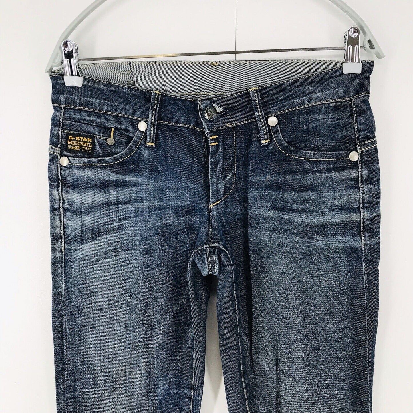 G-STAR RAW MIDGE Femme Bleu Regular Straight Fit Jeans W29 L34 Fabriqué en Italie