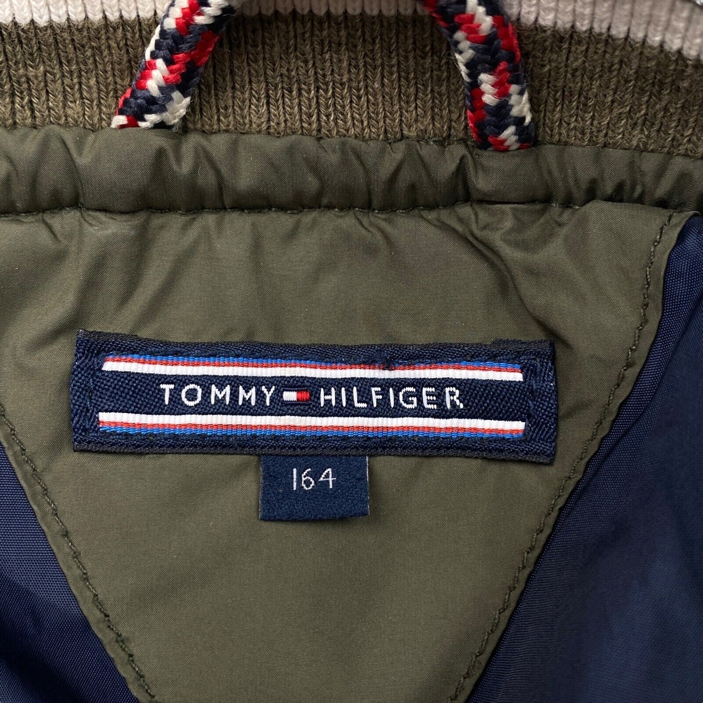 TOMMY HILFIGER Manteau Veste Matelassé Vert Foncé Taille 14 Ans 164 Cm