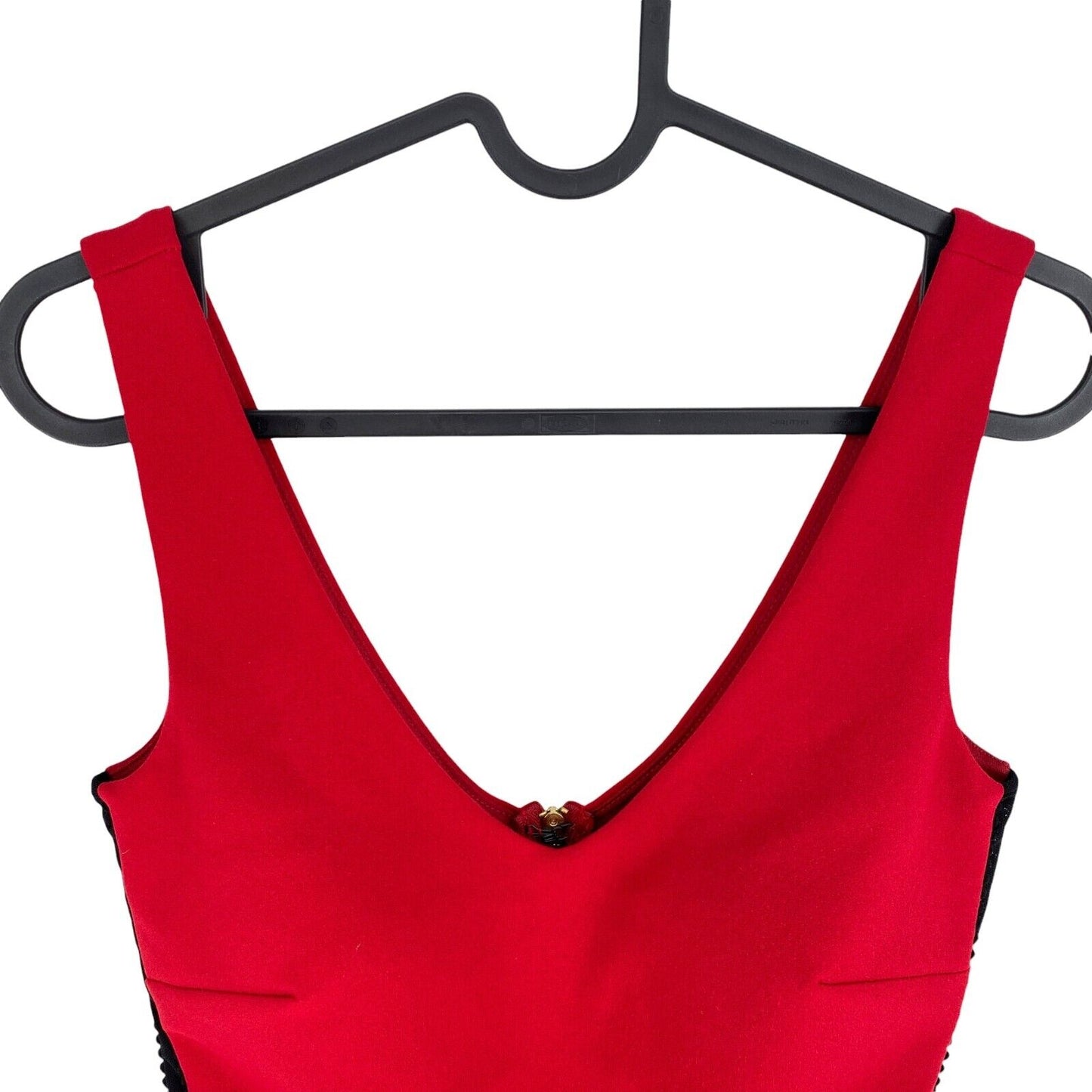 LYNNE Women Red V Neck Bustier Crop Top Blouse Size EU 38 UK 10 US 8