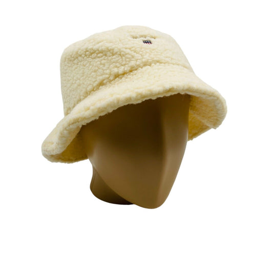 GANT Unisex Teens Light Beige Fleece Pile Bucket Hat Size L / XL