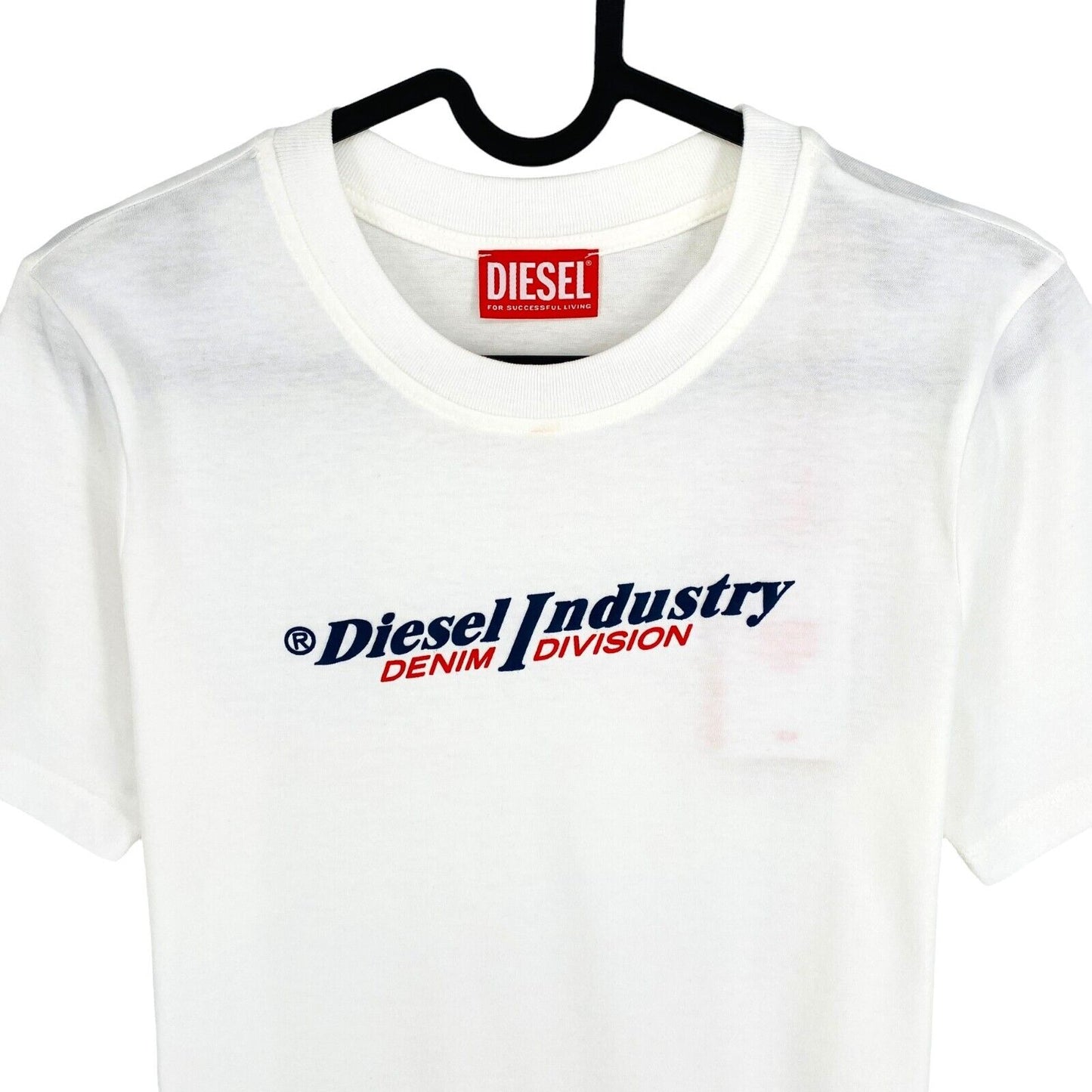 DIESEL Women White T_REG_IND Crew Neck T Shirt Size XS