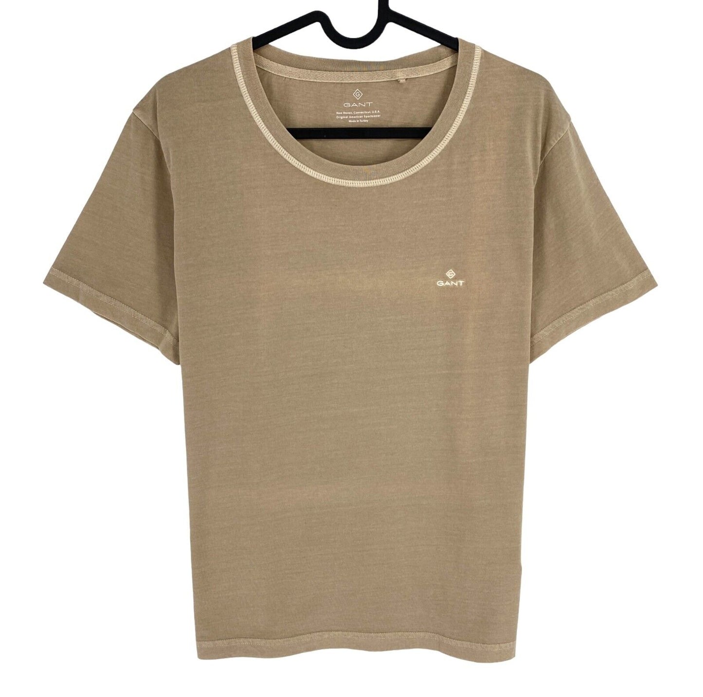 GANT Women Brown Sun Faded Crew Neck Short Sleeves T Shirt Size L