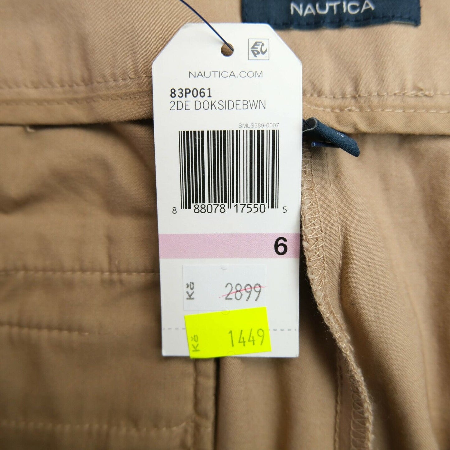 NAUTICA Light Brown Chino Pants Trousers Size 6 / S