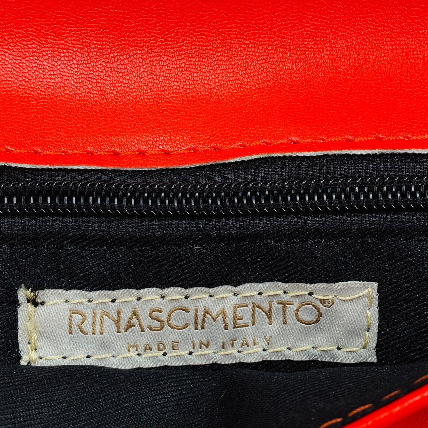 Rinascimento Red Eco Leather Silver Color Chain Handle Clutch Bag