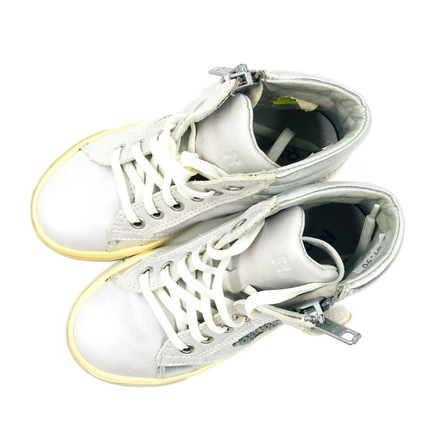 Richter Girls Kids Silver Leather Shoes Sneakers Size EUR 26 UK Jr 8.5