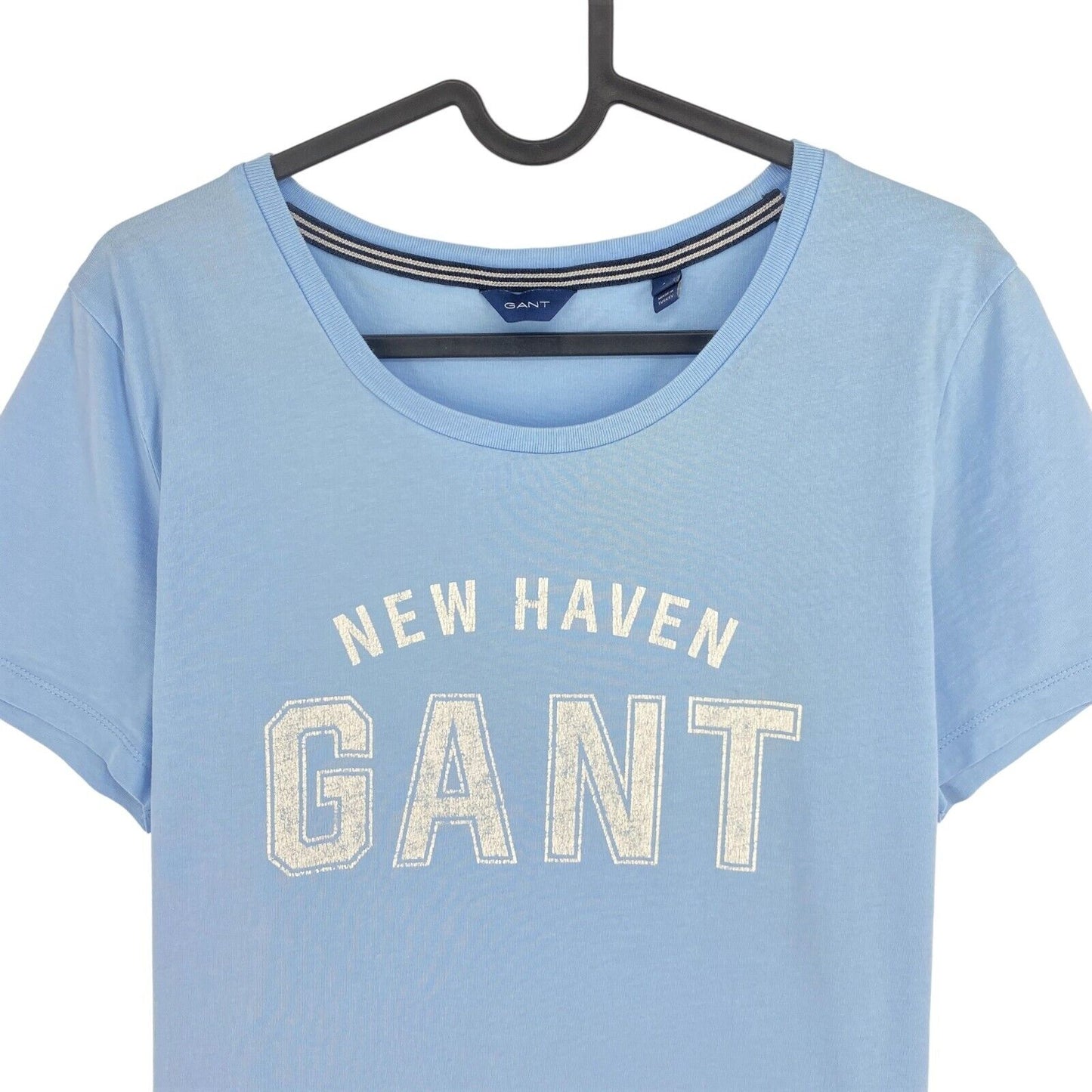 GANT T-Shirt mit Rundhalsausschnitt und Logo, Hellblau, Größe L