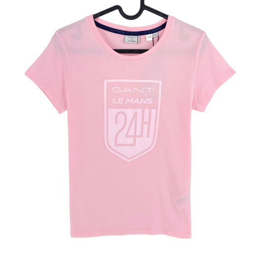 GANT x LE MANS Pink Logo Crew Neck T Shirt Size XS