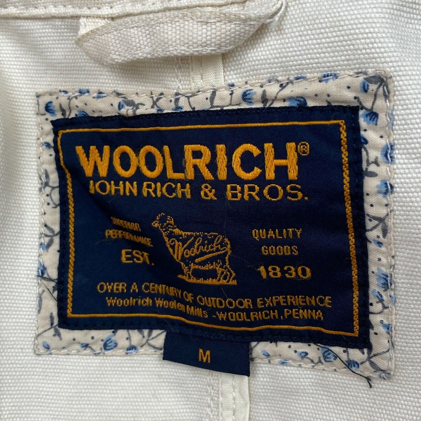 WOOLRICH White 100% Cotton Jacket Size M