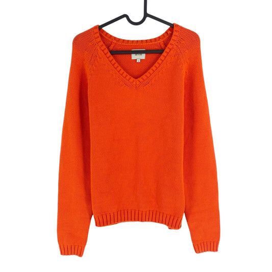 CAMEL ACTIVE Women Orange Knitted V Neck Jumper Sweater Size S