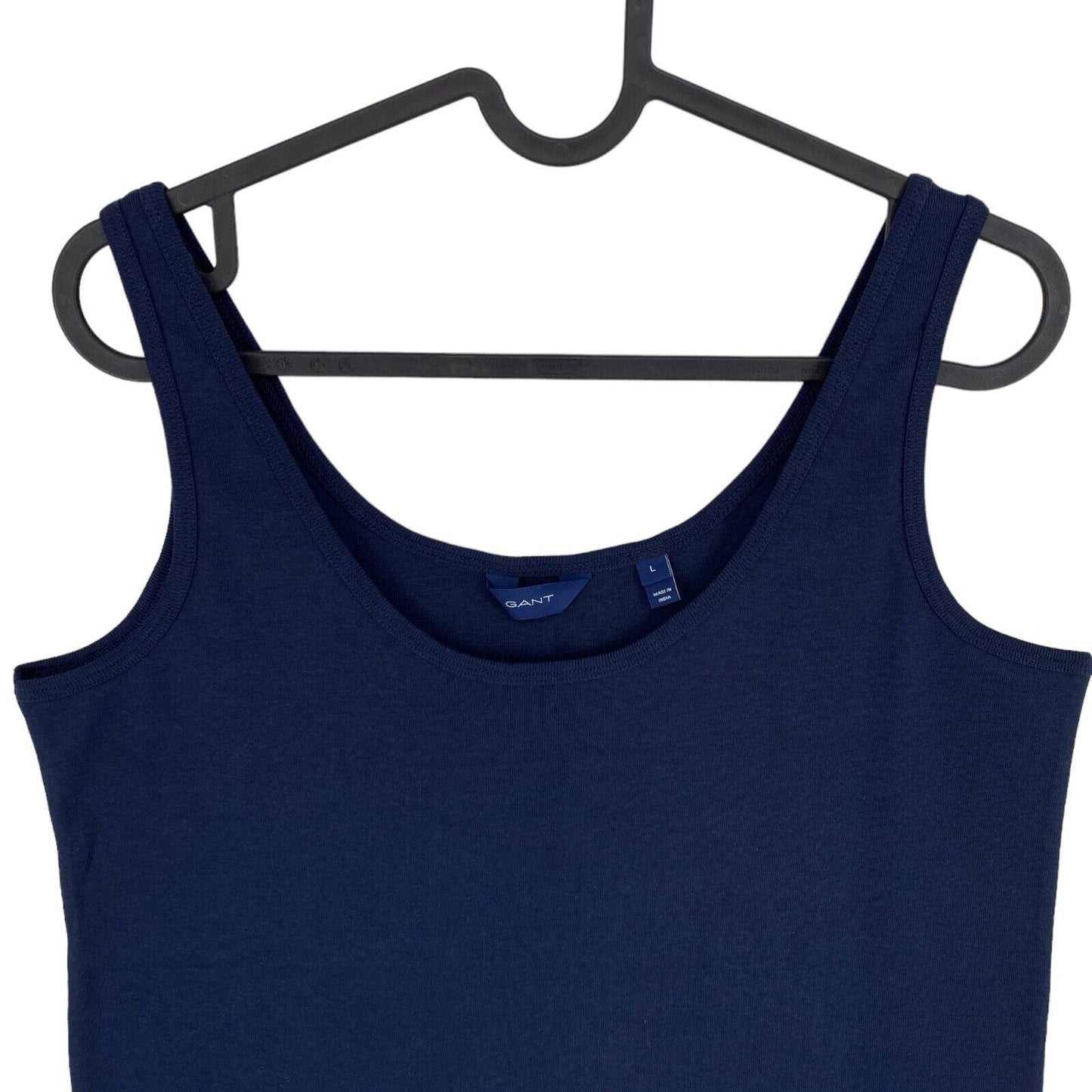 GANT Women Pinkish Navy Blue 1x1 Rib Tank Top Size L