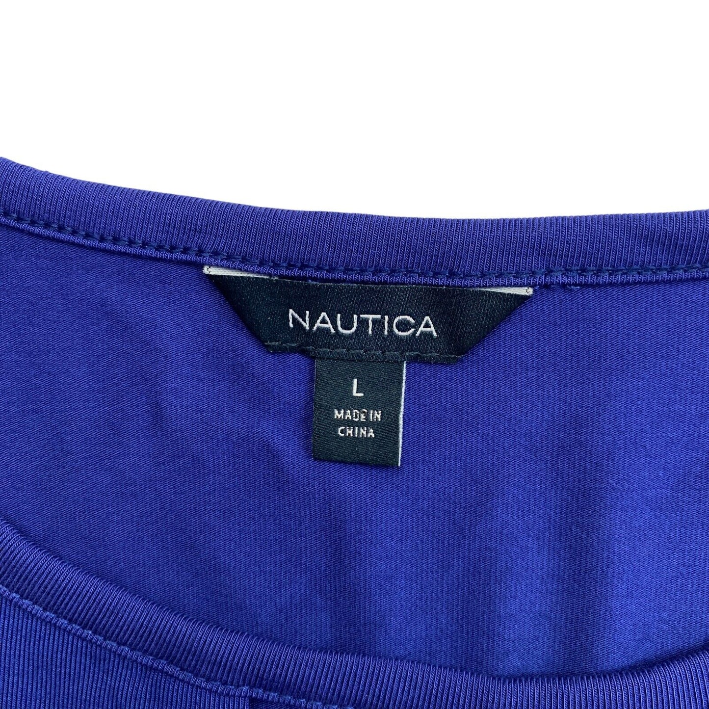 NAUTICA Purple V Neck Long Sleeves Blouse Size L