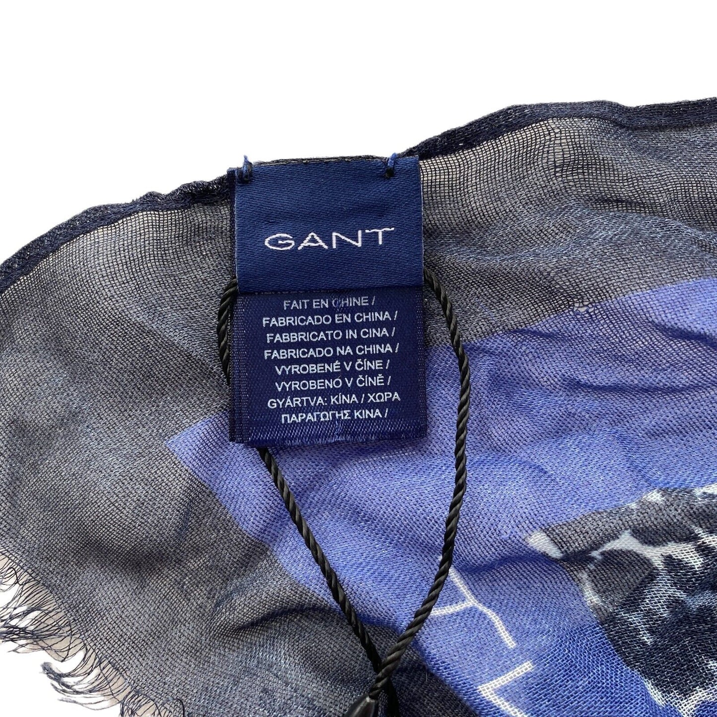 GANT Navy Blue Desert Dot Scarf Shawl