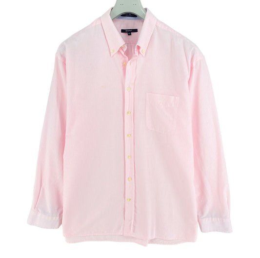 GANT Pink Oxford Banker Stripe Regular Fit Shirt Size 2XL 45/46 18