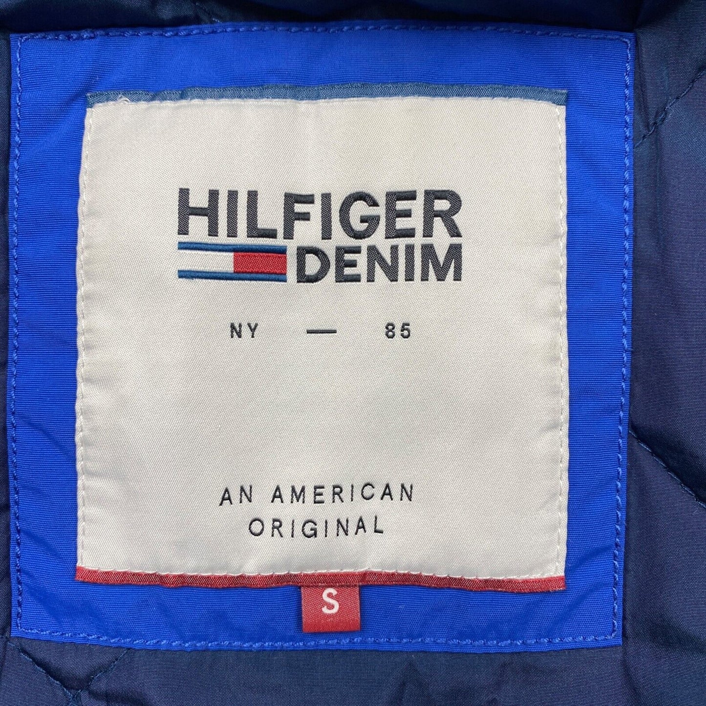 TOMMY HILFIGER Denim Blue Hooded Jacket Coat Size S