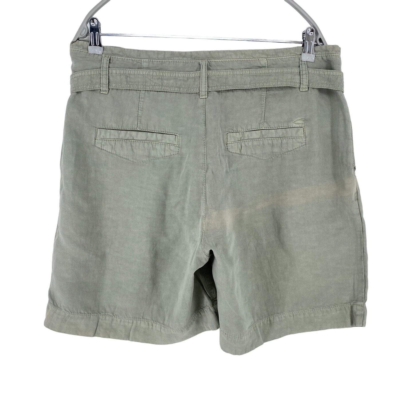 CAMEL ACTIVE Women Grey Relaxed Fit Linen Blend Shorts Size W29