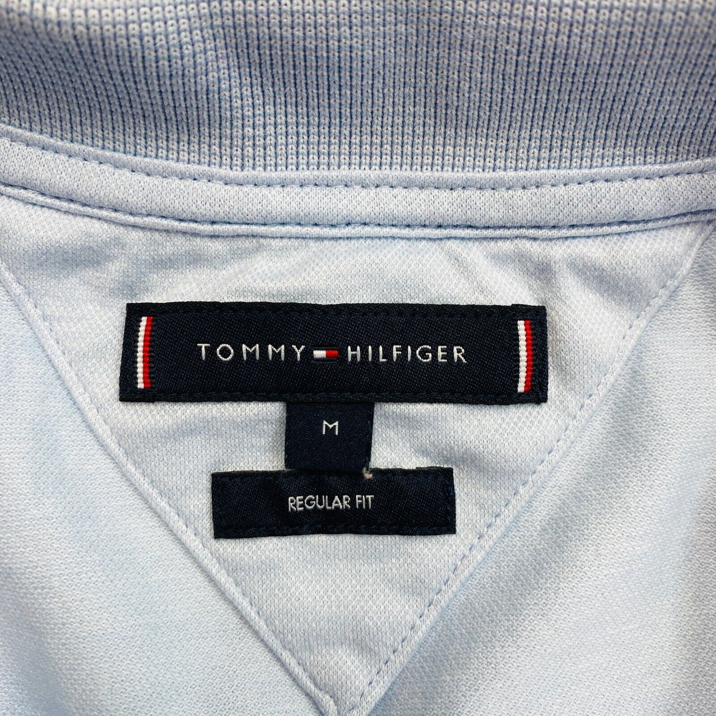 Tommy Hilfiger Men Blue Regular Fit Short Sleeve Regular Polo Shirt Size M