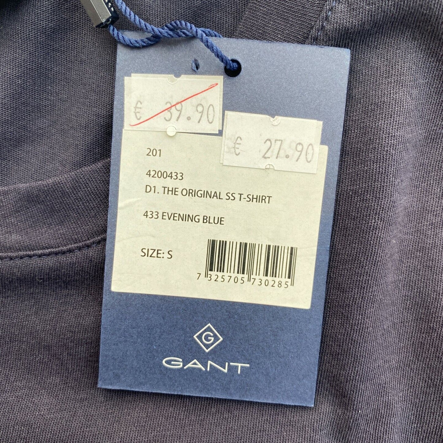 GANT Navy Blue Original Crew Neck T Shirt Size S