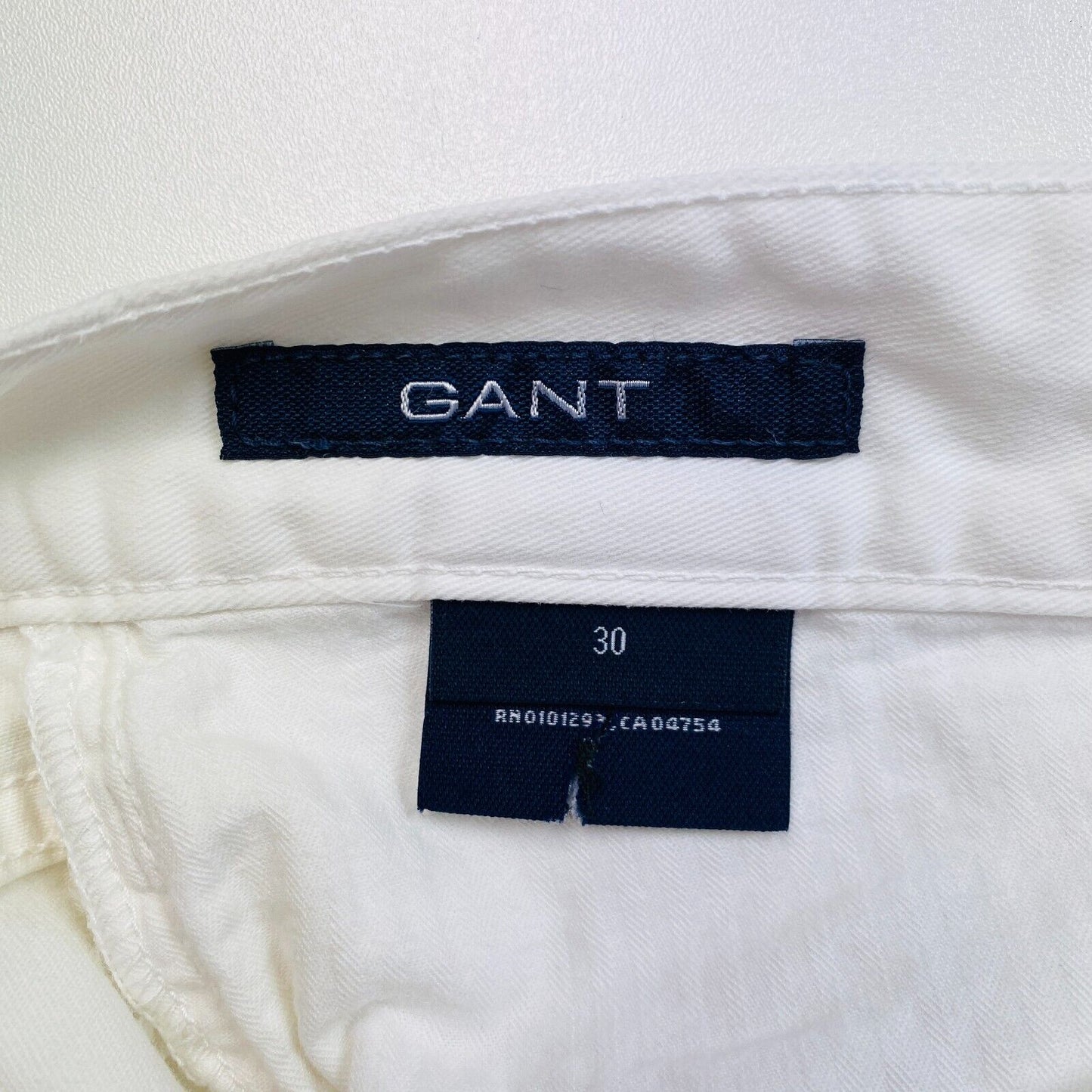 GANT Women White Cropped Slim Twill Chino Pants Trousers Size W30