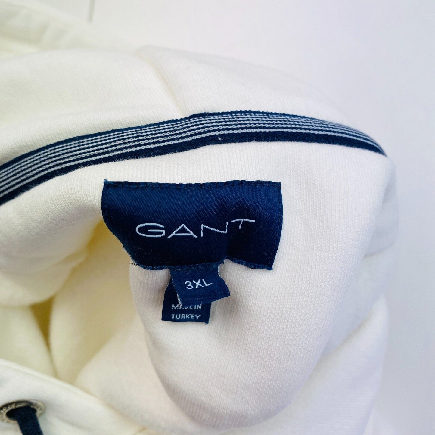 GANT Men White Lock Up Hoodie Sweater Pullover Jumper Size 3XL XXXL