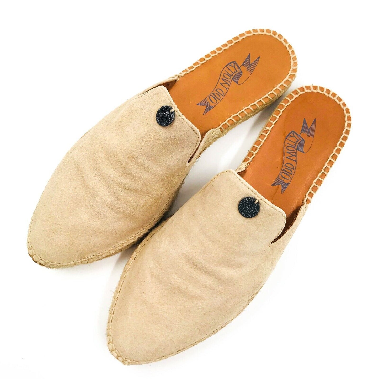 ODD MOLLY Beige Suede Leather Espadrille Sandals Slipons EUR 38 UK 5 US AU 7