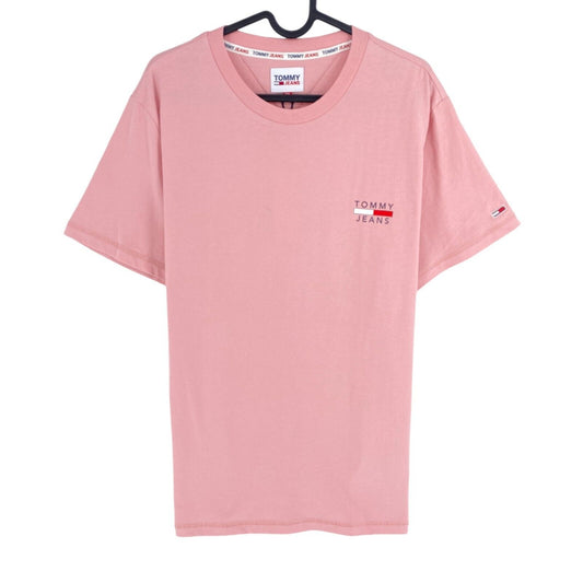 TOMMY HILFIGER JEANS Men Pink Logo Short Sleeve Crew Neck T-Shirt Size 2XL XXL