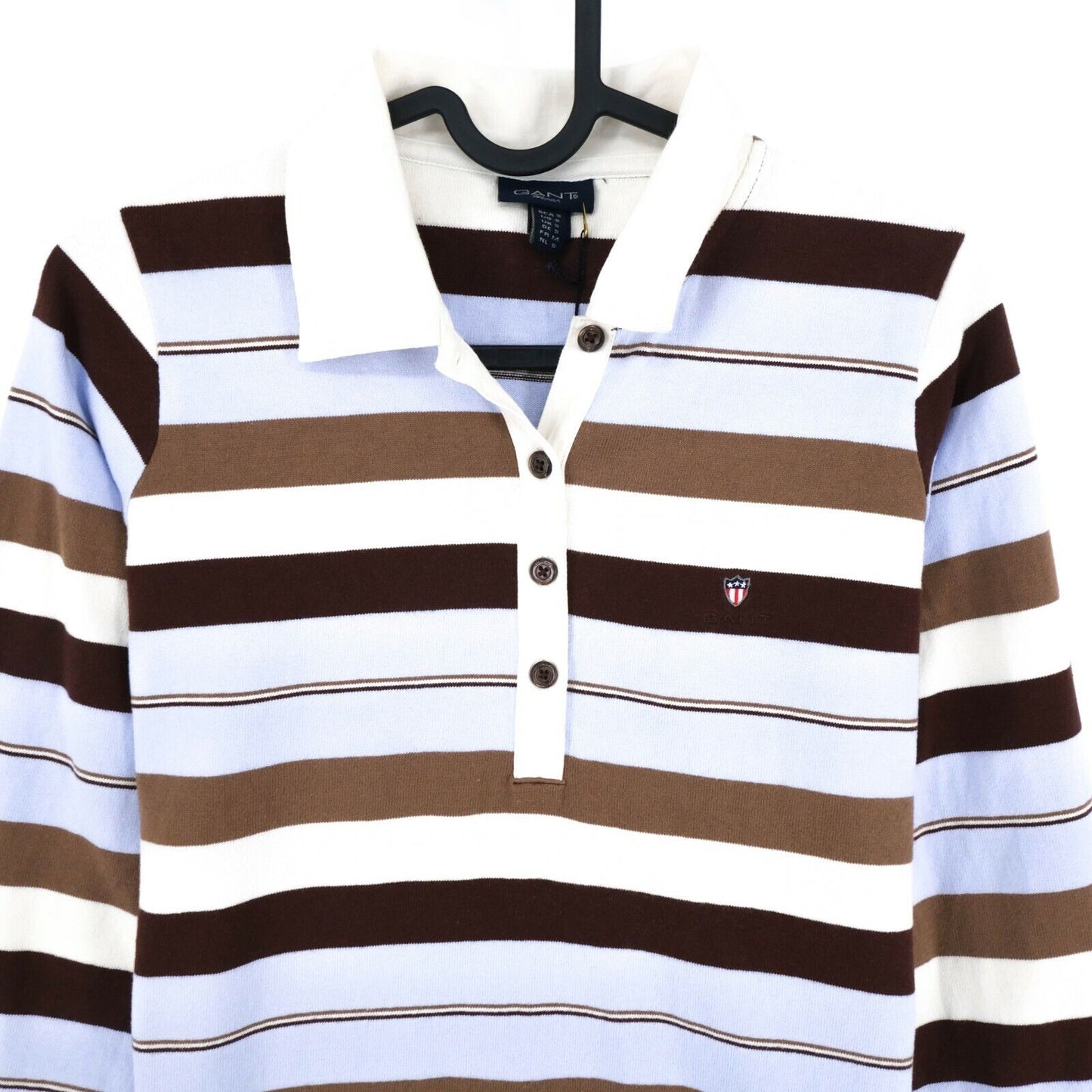 GANT Coloured Cute Stripe Polo Neck Jumper Sweater Pullover Size S