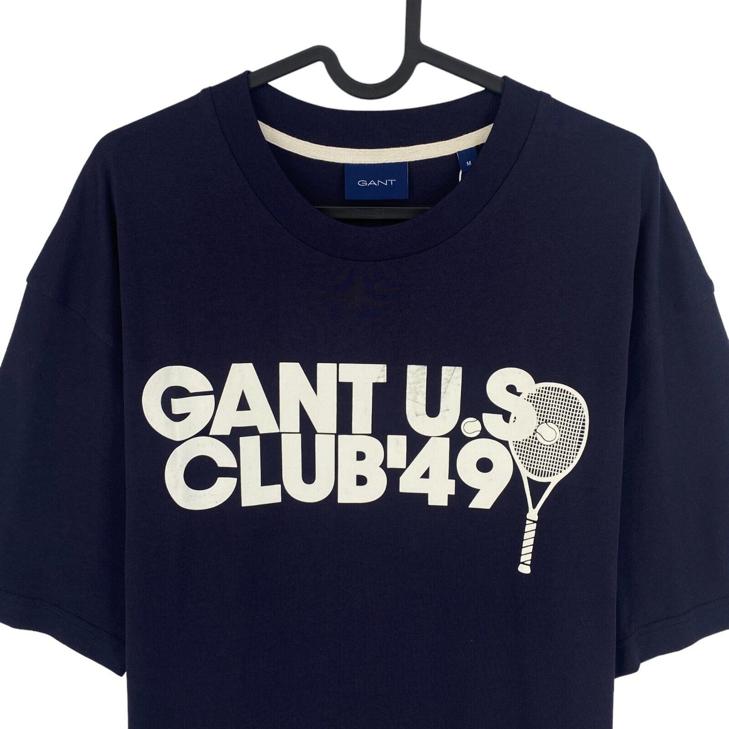 GANT Men Navy Blue Racquet Club Crew Neck Short Sleeves T Shirt Size M