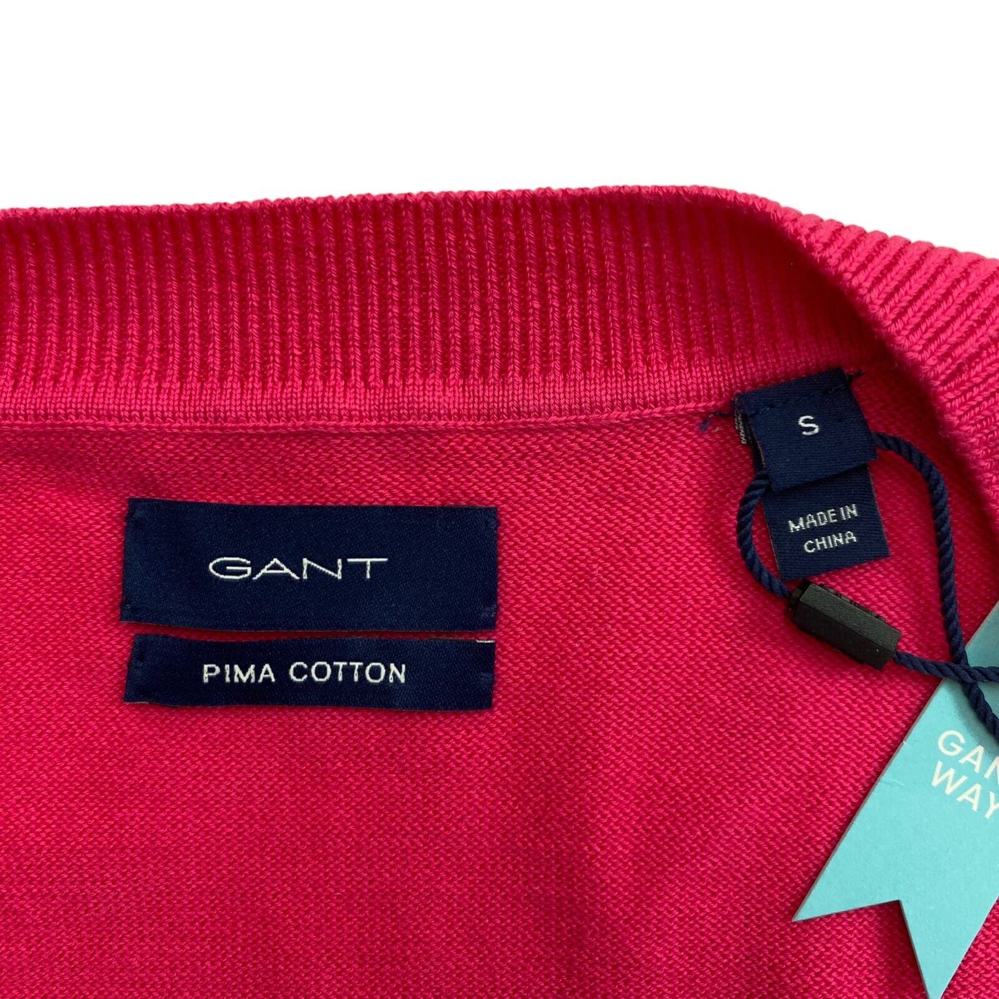 GANT Pink Light Cotton V Neck Cardigan Sweater Jumper Size S