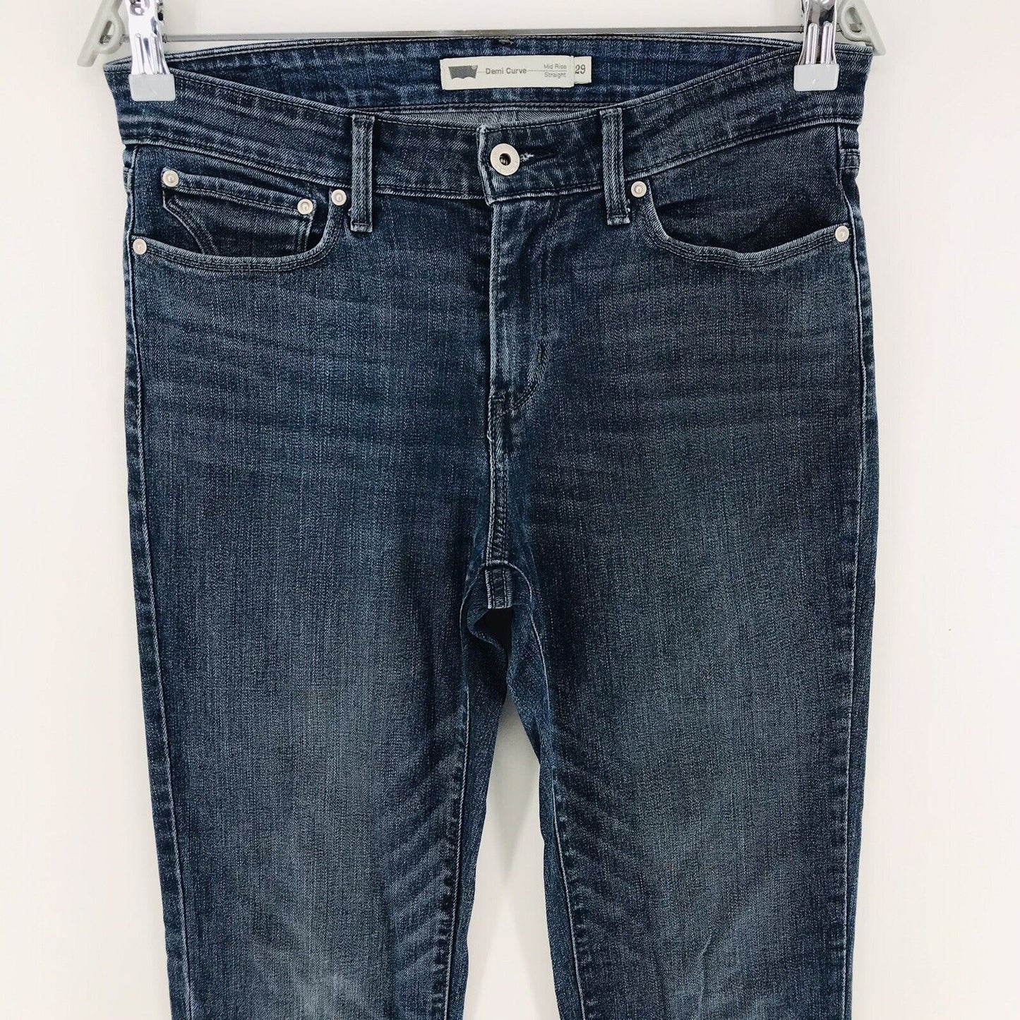 Levi's Demi Curve Damen Jeans mit mittelhohem Bund und gerader Passform, Dunkelblau, Größe W29 L34