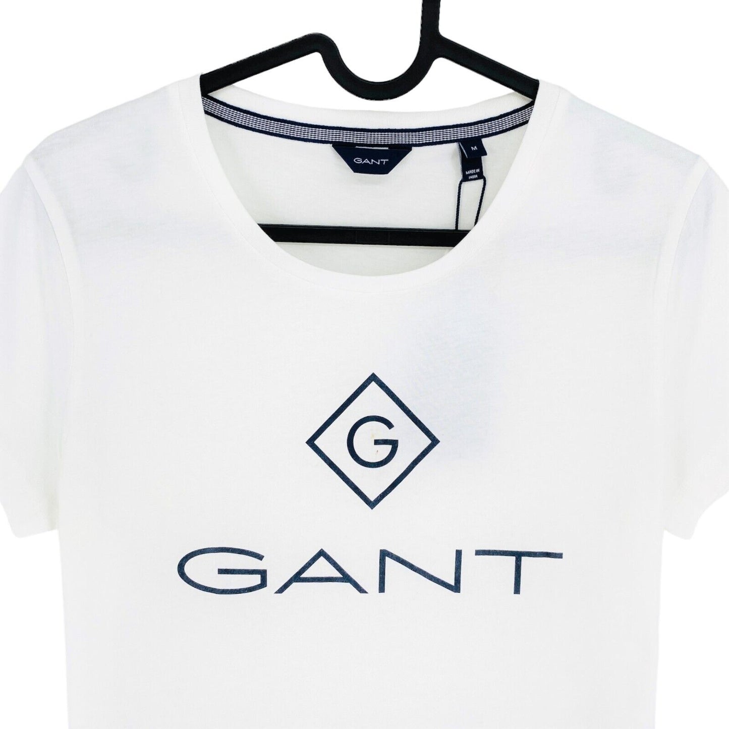 GANT Weißes Lock Up T-Shirt mit Rundhalsausschnitt, Größe M