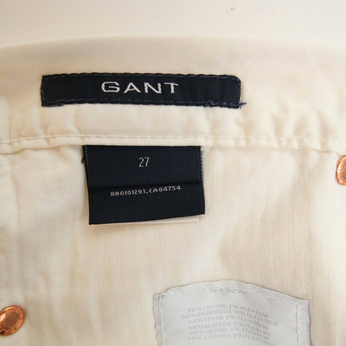 GANT White Dawn Baumwollsatin Caprihose Hose Größe 27 31