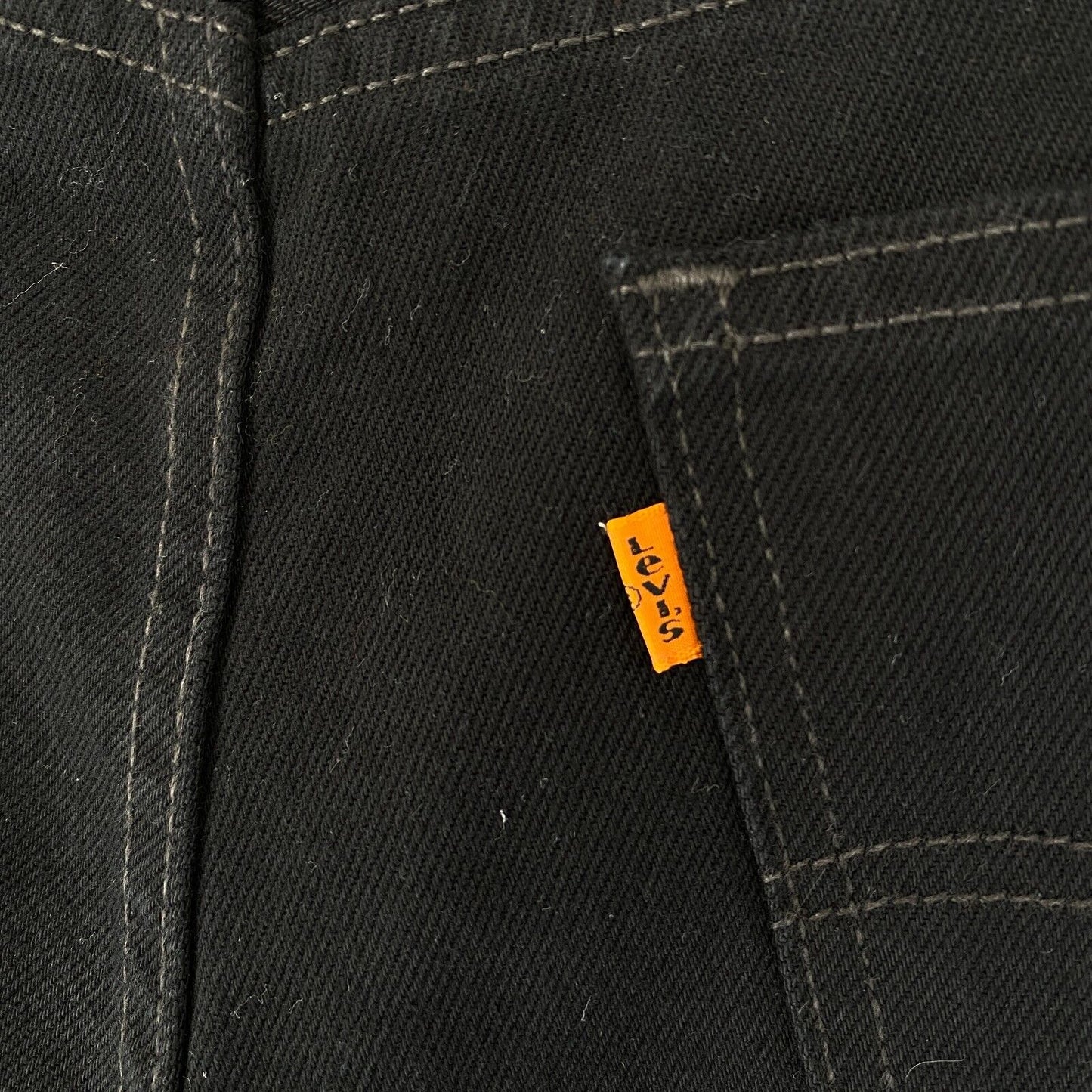 Levi's 630 02 1970s Vintage Orange Tab Black Regular Straight Fit Jeans W38 L32