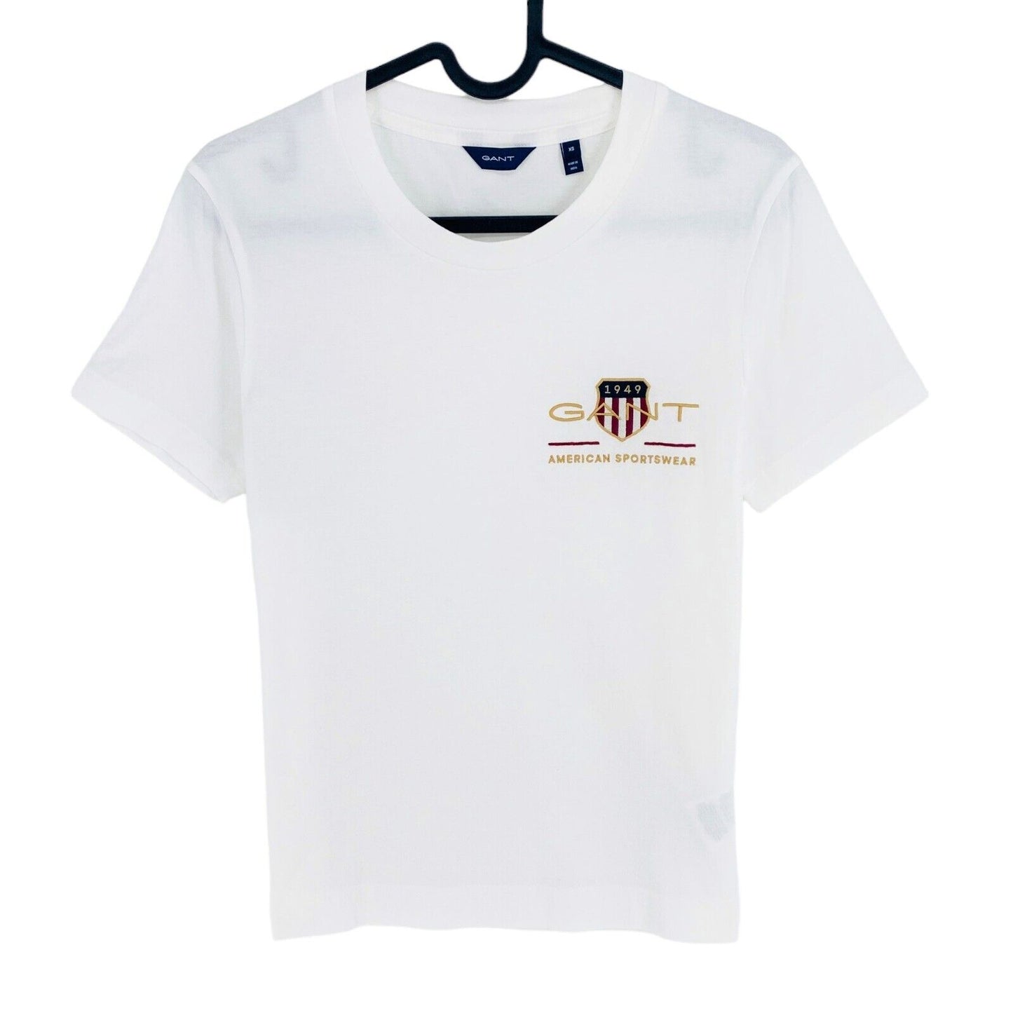 GANT T-shirt à col rond avec logo blanc EMB taille XS