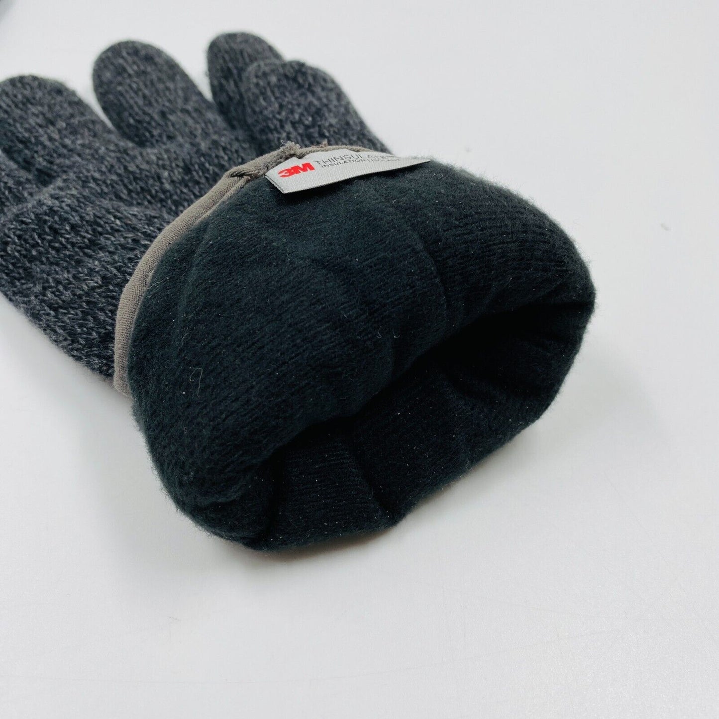 Camel Active Dark Grey Cotton Insulated Warm Knit Gloves Size L