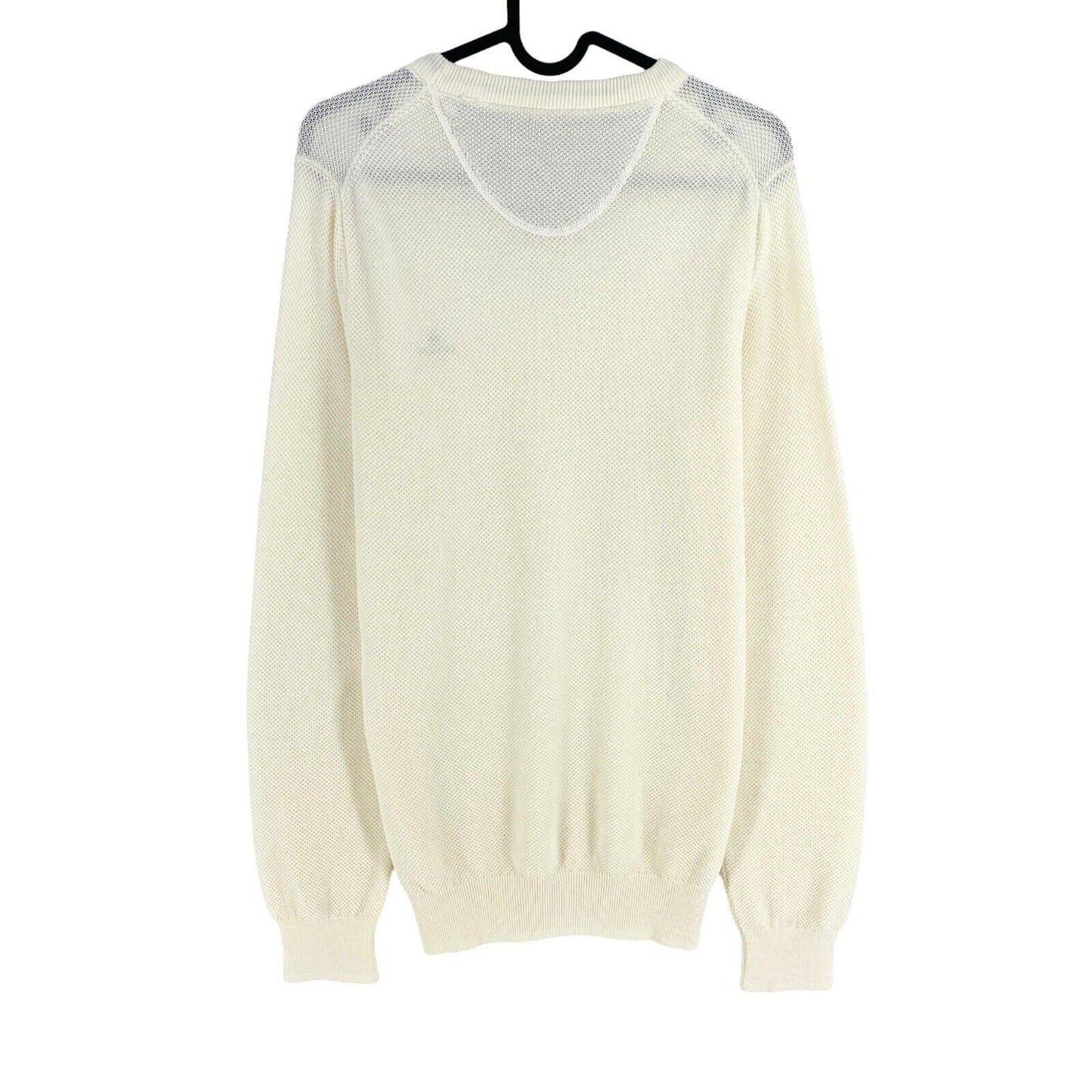 GANT Beige Cotton Pique Crew Neck Sweater Pullover Size S