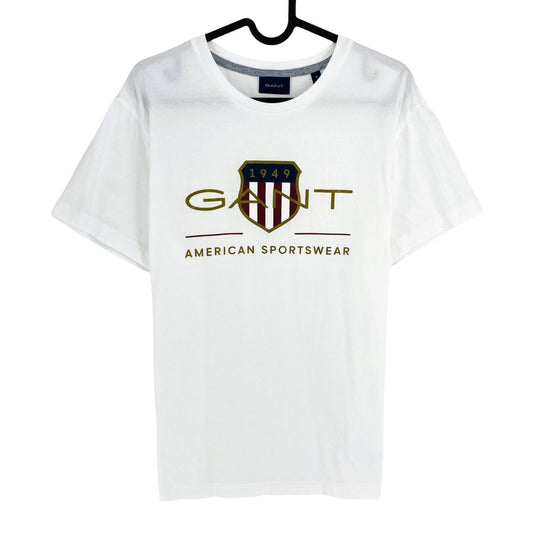 GANT Men White Archive Shield Crew Neck Short Sleeve T Shirt Size M