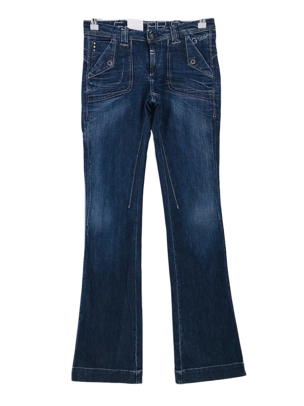 G-STAR RAW SPEED BELL CUT Damen Jeans in Dunkelblau mit normaler Bootcut-Passform, W26 L32