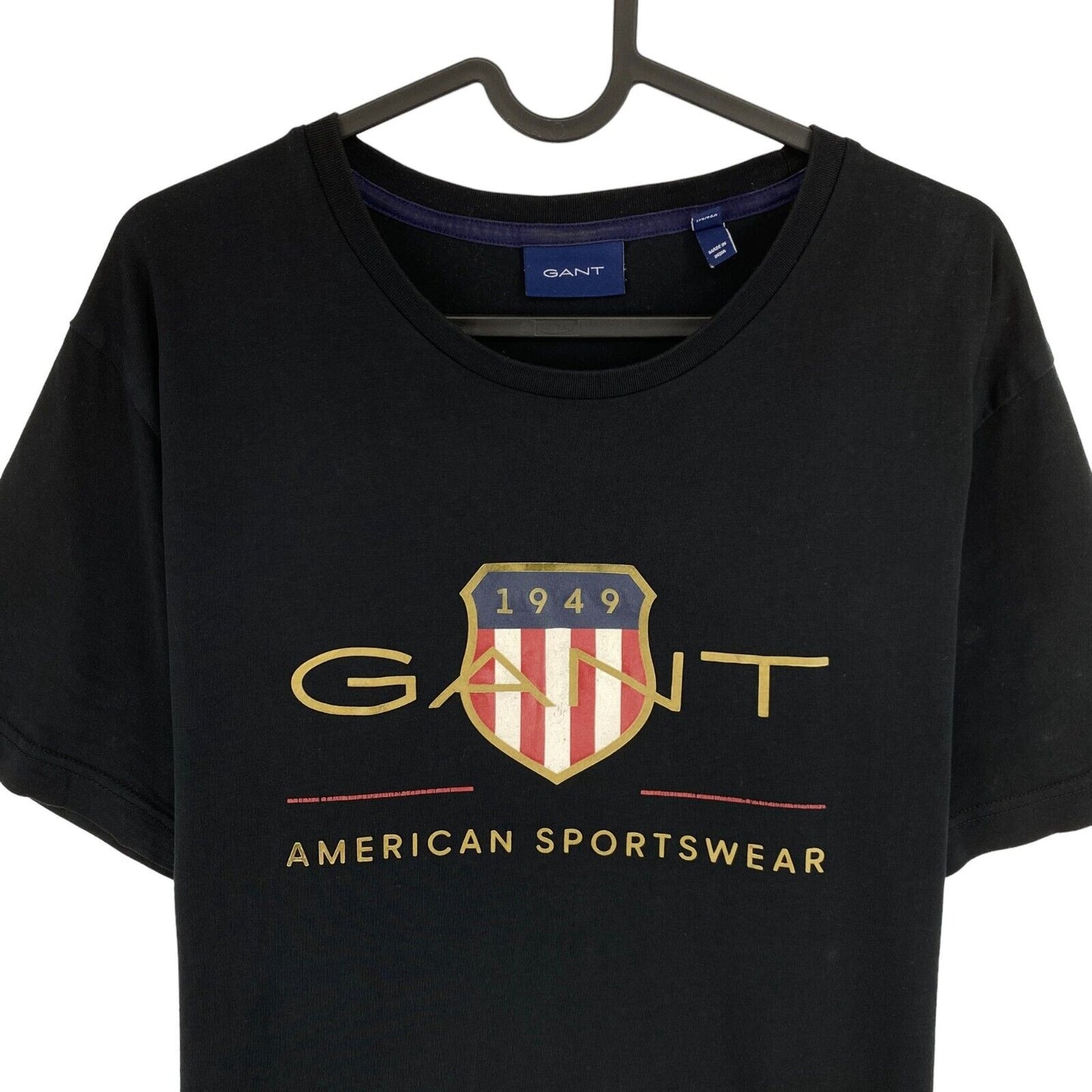 GANT Black Archive Shield Crew Neck Short Sleeves T Shirt Size L