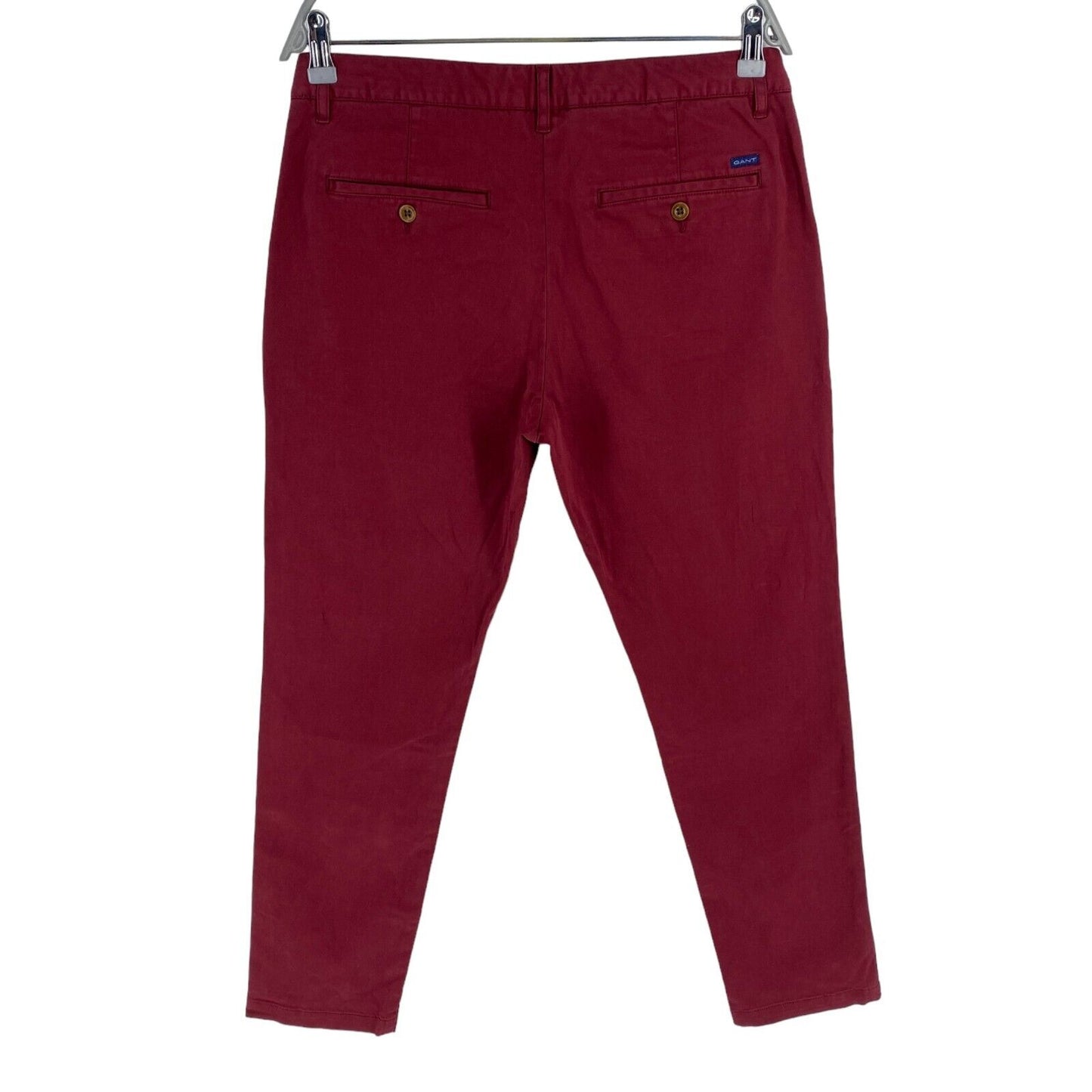 GANT Dark Red Fryda Slim Fit Cotton Chino Pants Trousers Size EU 40 UK 12 US 10