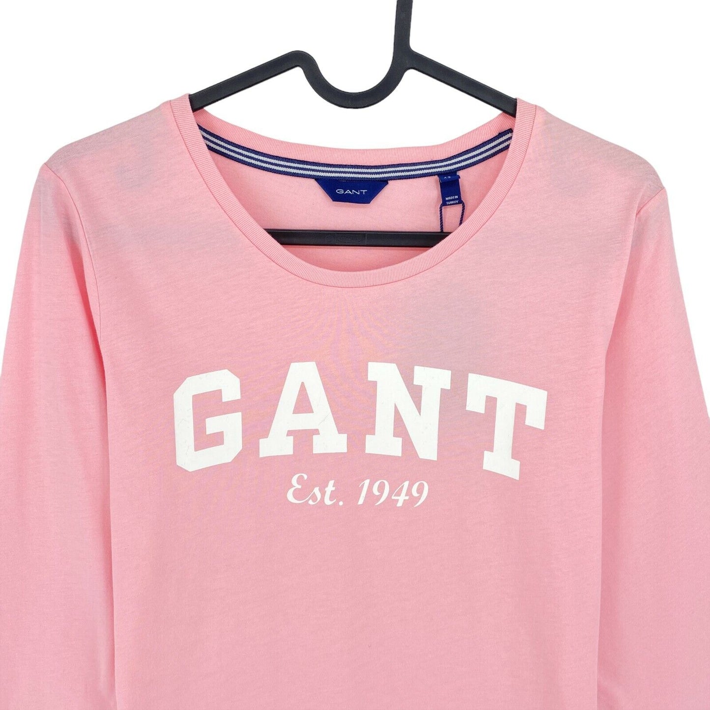 GANT Pink Logo Long Sleeves Crew Neck T Shirt Size XS