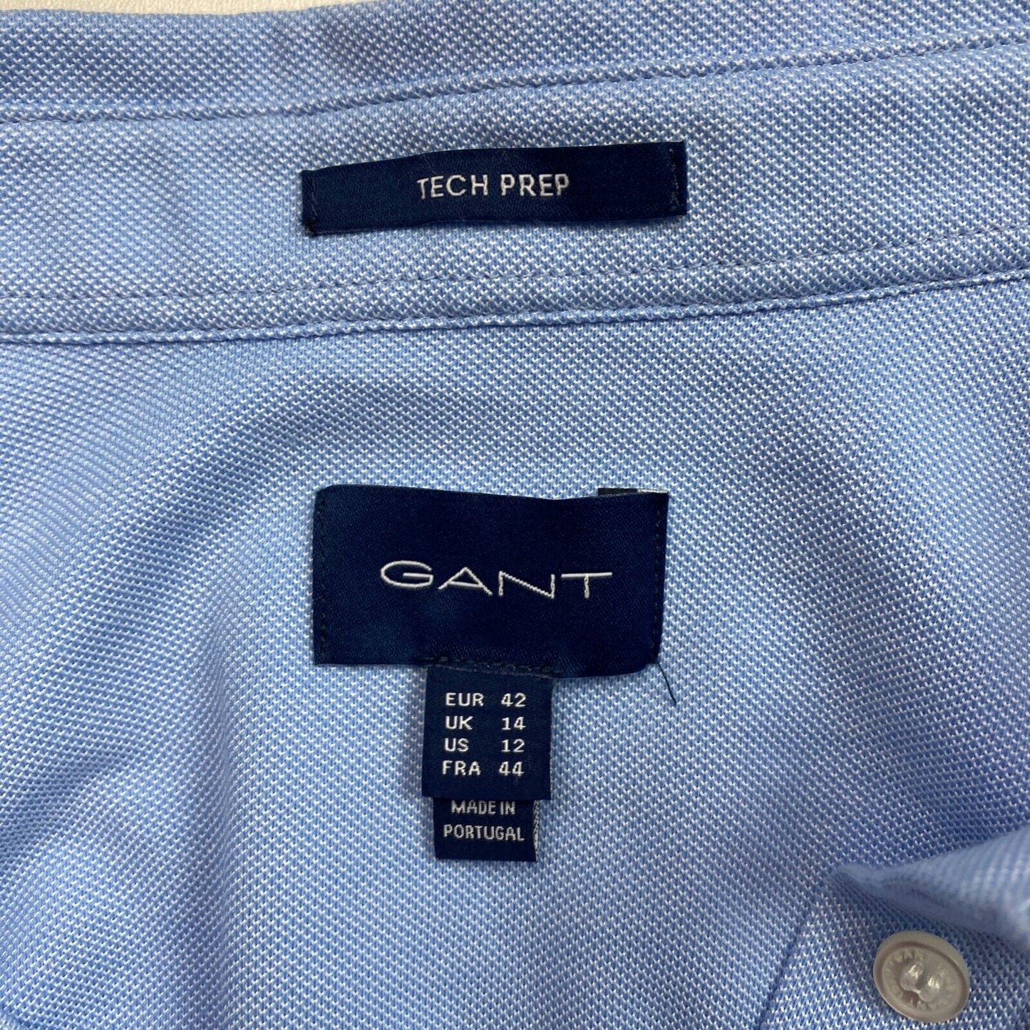 GANT Blue Tech Prep Jersey Shirt Size EU 42 UK 14 US 12