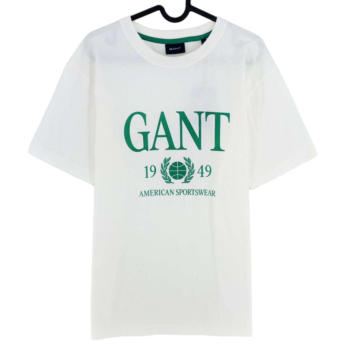 GANT T-shirt à col rond blanc rétro avec écusson taille M