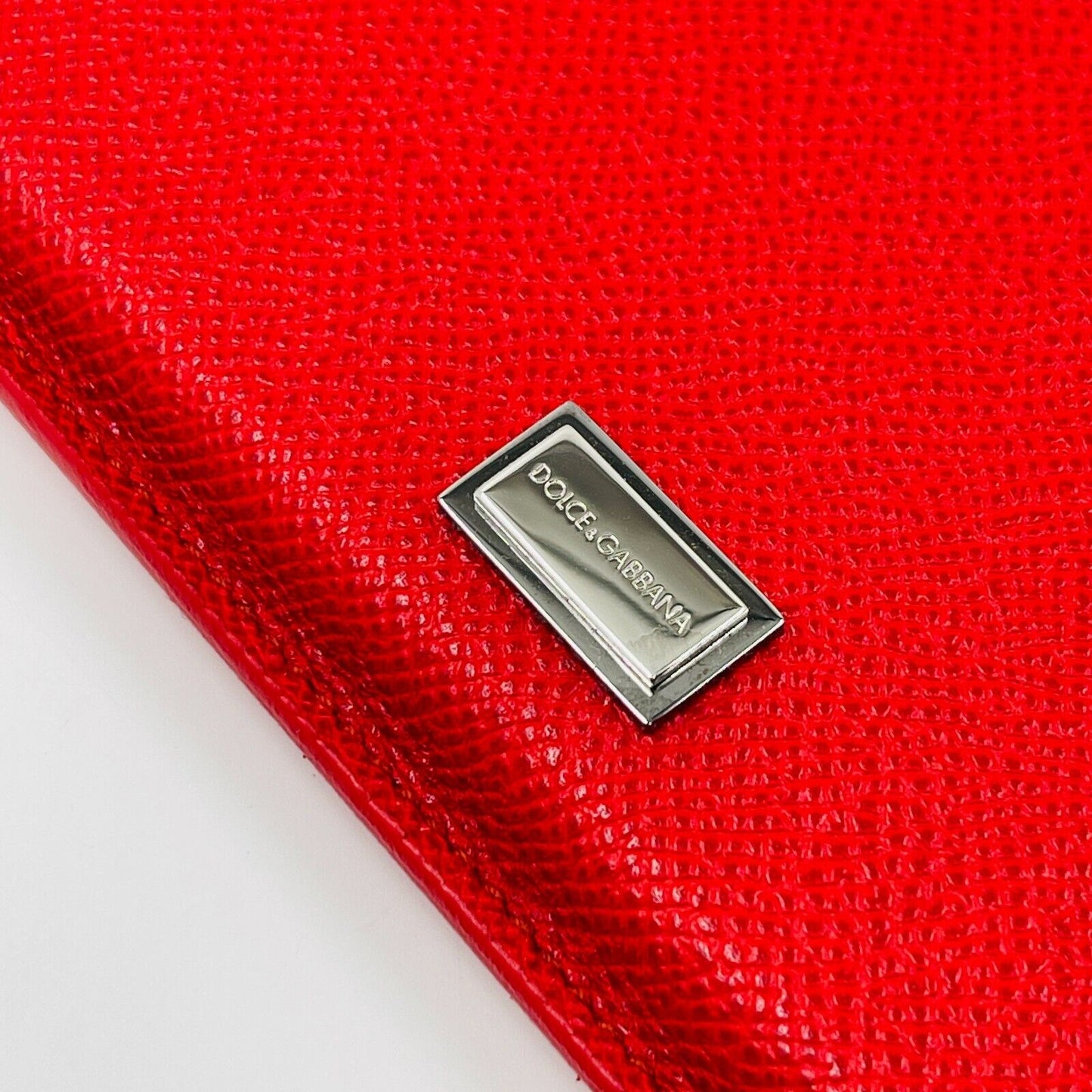 Dolce & Gabbana Red Leather Tablet Documents Case Bag