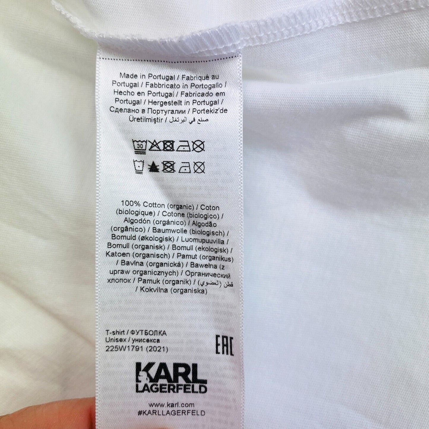 KARL LAGERFELD Unisex White Mini Karl Hero Crew Neck T Shirt Size XS