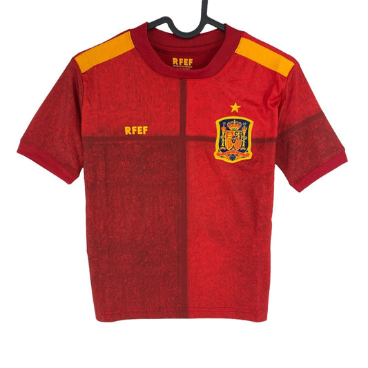 RFEF Espana Fußball-Heimset für Jungen, Rot und Blau, T-Shirt und Shorts, Größe 6, 8, 10 Jahre