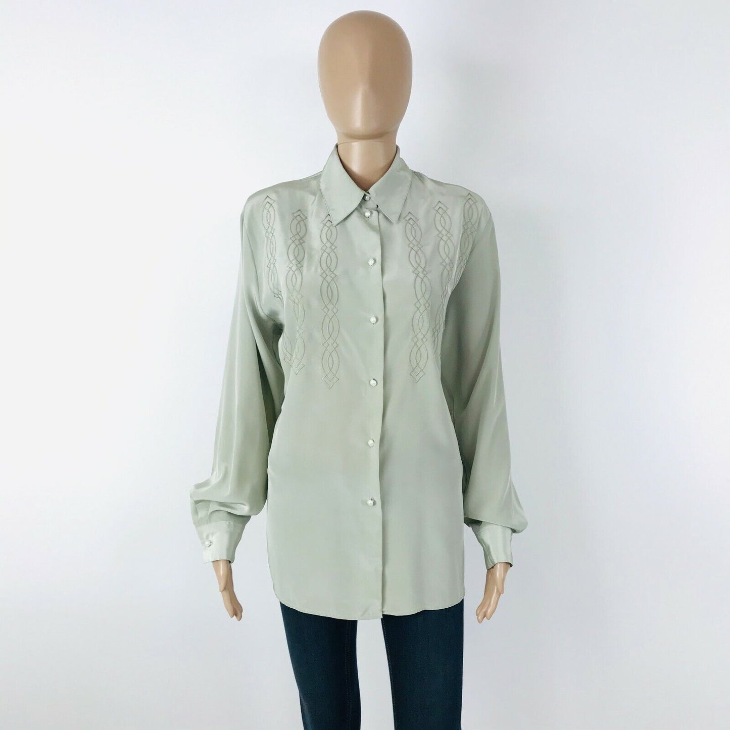 Vintage Women Designer Blouse Shirt Top Size EUR 38 UK 10 US 8